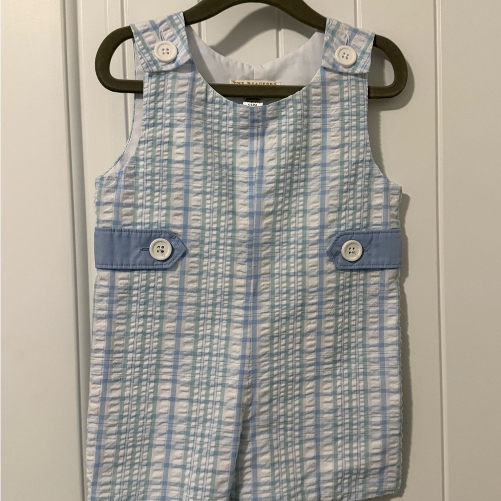 The Beaufort Bonnet Company Blue and White Plaid One Piece